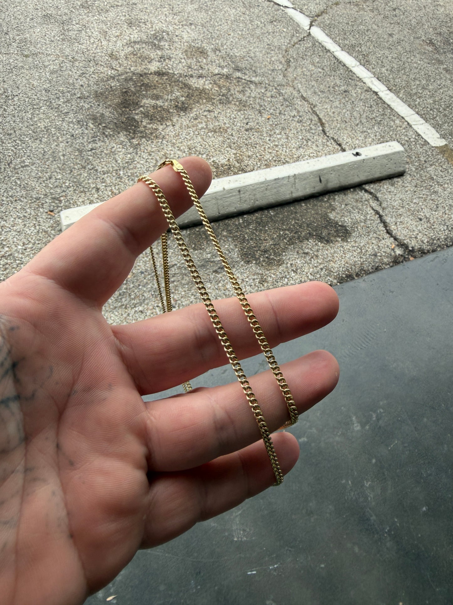 10K yellow gold 18 inch curb chain