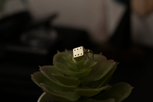 14k yellow gold dice charm